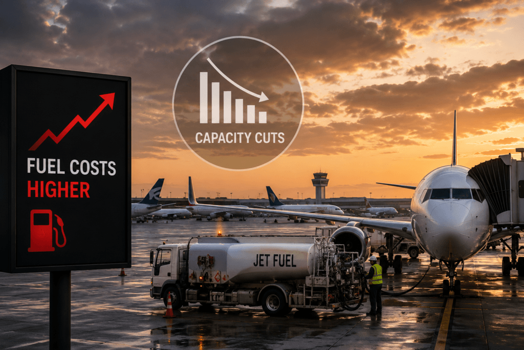 Rising fuel costs at sunset